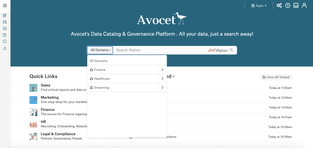 Data Domain Search in Alation 2021.1