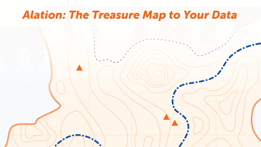 A treasure map representing Alation’s theme for the event, “The Treasure Map to the Data Cloud”